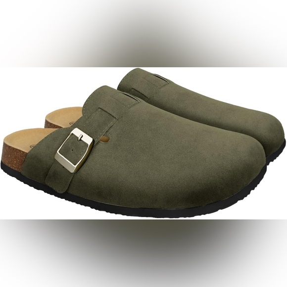 Meixiemeile Shoes - Dark Green Suede Clogs EU 41/ US 9